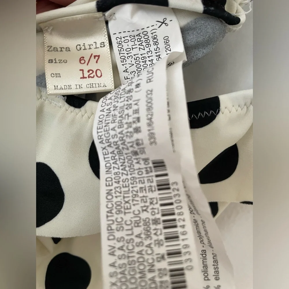 Zara kids swimsuit one piece polka dot size 6/7